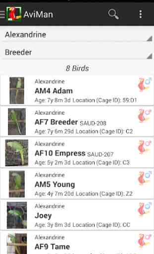 AviMan:  Aviary Gestión App 2