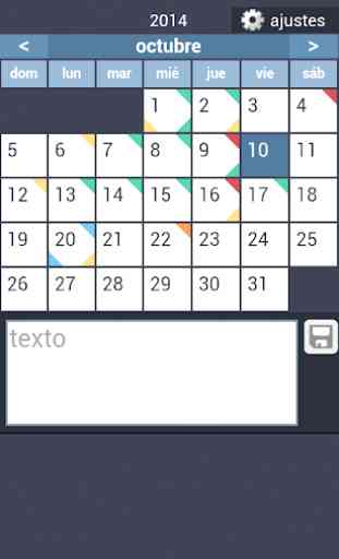calendario con colores 1
