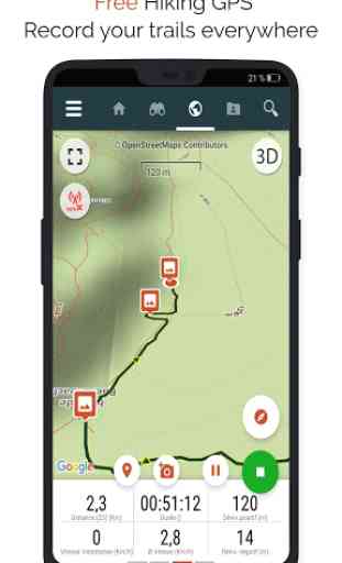 SityTrail hiking trail GPS offline IGN topo maps 1