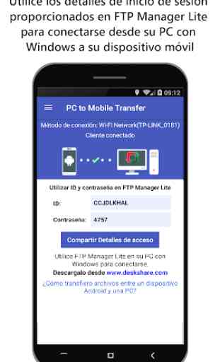 PC to Mobile Transfer -Enviar archivos Dondequiera 2