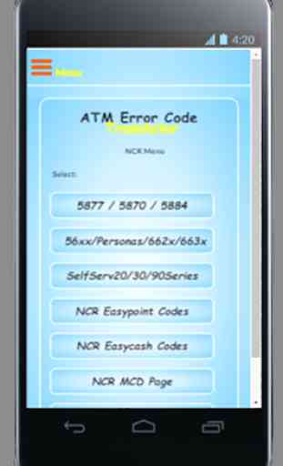 ATM Error Code Translator- NCR 4