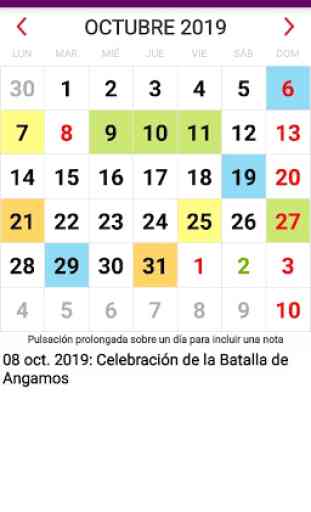 Calendario Laboral Feriados y Eventos 2020 Perú 1