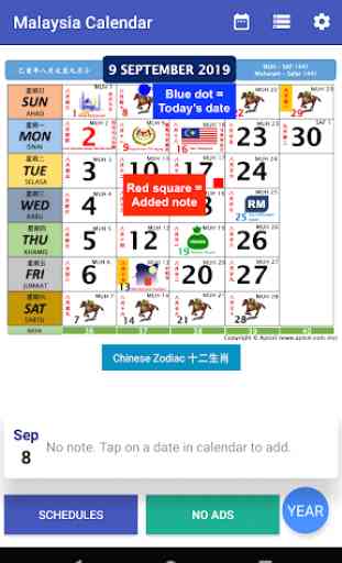 Malaysia Calendar 2020 Widget Notes 1