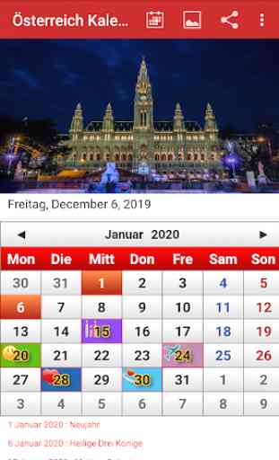Österreich Kalender 2020 1