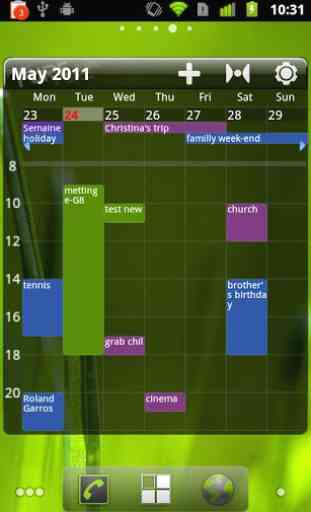 Pure Grid calendar widget 2