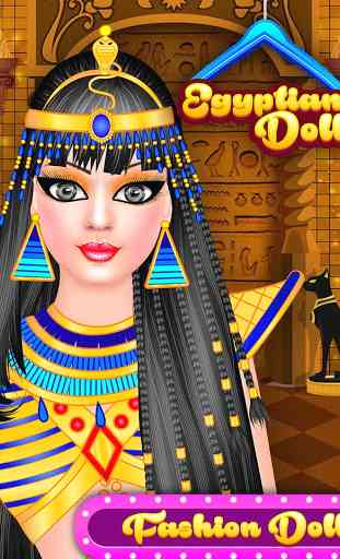 muñeca egipto - vestido y maquillaje de salón 1