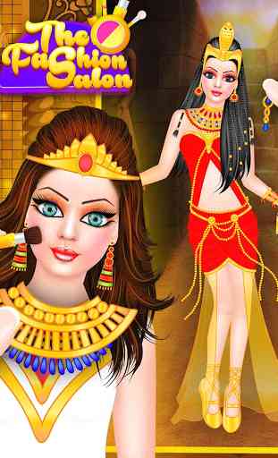 muñeca egipto - vestido y maquillaje de salón 2