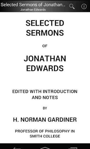 Sermons of Jonathan Edwards 1