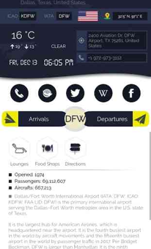 Dallas/Fort Worth Airport (DFW) Info + Tracker 1