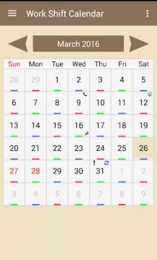 Work Shift Calendar 1