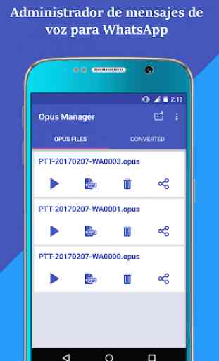 Administrador de audio para WhatsApp , OPUS a MP3 1