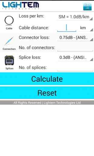 Fiber Optics Loss Calculator 1