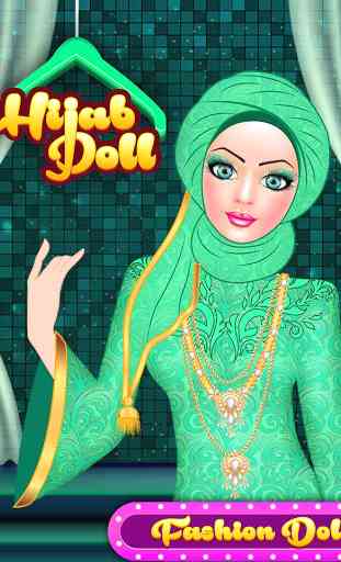 juego de vestir de salón de moda de muñeca hijab 1
