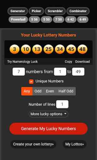 Lucky Lottery Number Generator 1