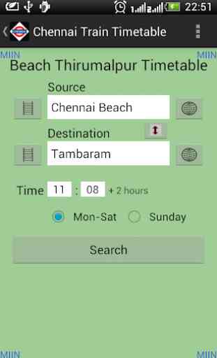 Chennai Local Train Timetable 2