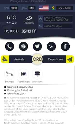 Chicago O'Hare Airport (ORD) Info + Flight Tracker 1