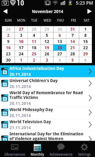 UN Calendar of Observances 1