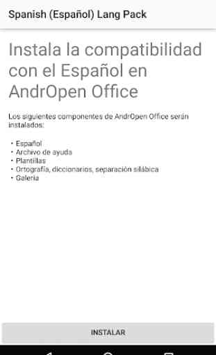 Spanish (Español) Lang Pack for AndrOpen Office 1