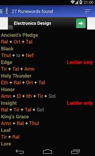 Runeword finder for Diablo II 3