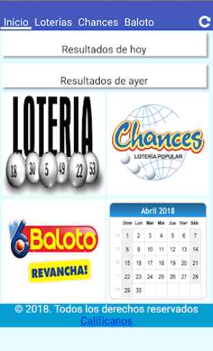 Resultados Loterías Colombia 1