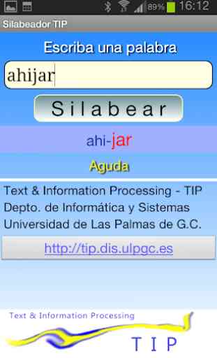 Silabeador TIP. Separa sílabas en español 1