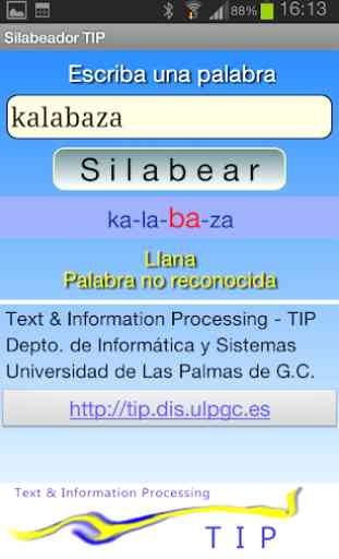 Silabeador TIP. Separa sílabas en español 2