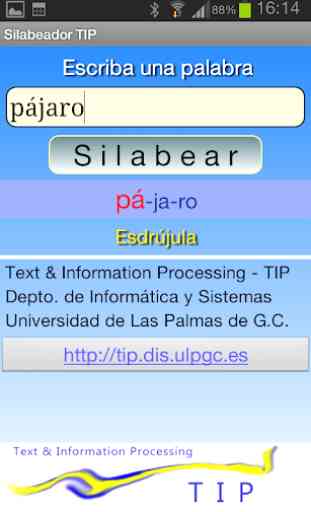 Silabeador TIP. Separa sílabas en español 3