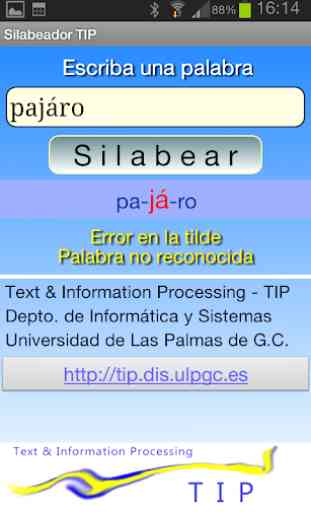 Silabeador TIP. Separa sílabas en español 4