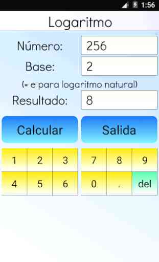 Calculadora de logaritmos 1