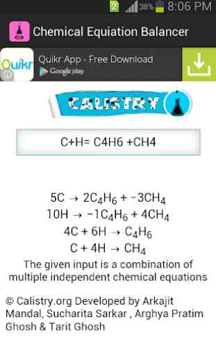 Chemical Equation Balancer 2