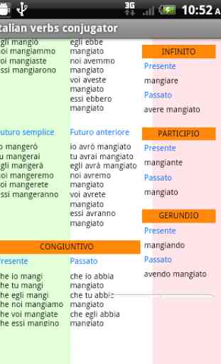 Conjugador de verbos italianos 4