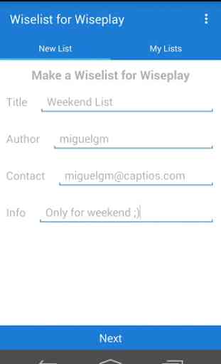 Wiselists for Wiseplay 1