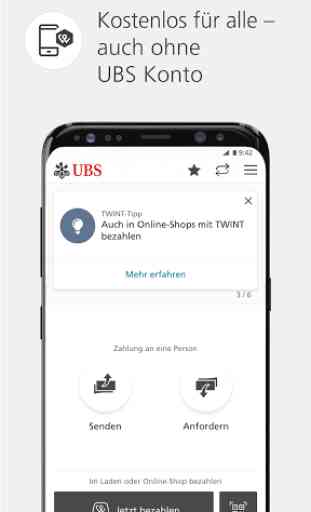 UBS TWINT: Auch ohne UBS Konto twinten. Für alle. 1