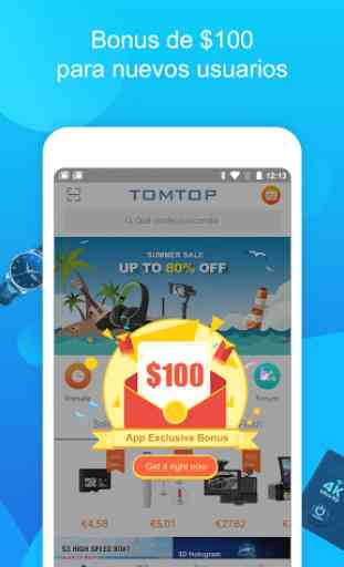 TOMTOP - Erhalte $100 Bonus für neue Benutzer 1