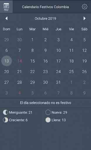 Calendario Festivos Colombia 1