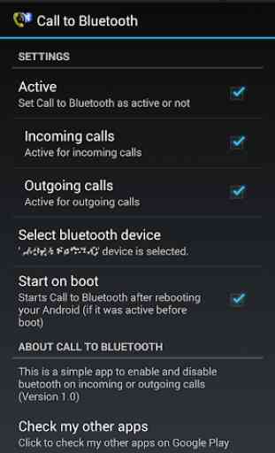 Call to Bluetooth 1