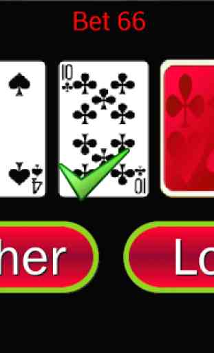 Higher or Lower card game 1