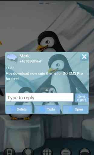 Pingüinos Tema GO SMS Pro 4