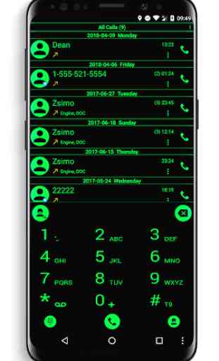Theme for Drupe and RocketDial and ExDialer BGreen 4