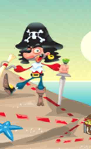 Juego para niños de 2-5 años de los piratas del mar: Aprende a contar los números 1-10 de guardería, preescolar o jardín de infantes con el pirata, capitán, loro, el cofre del tesoro, el cocodrilo y el buque 1