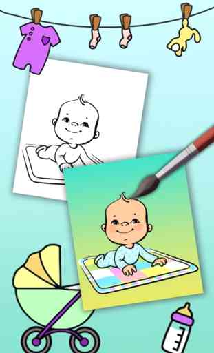 Libro para colorear bebés adorables - juegos de mamás y niñas para pintar 2