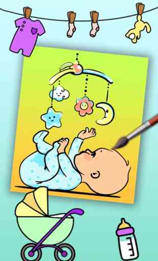 Libro para colorear bebés adorables - juegos de mamás y niñas para pintar 3