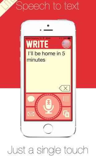 Write Lite - Un discurso toque al texto dictado, de reconocimiento de voz con el correo electrónico sms mensaje directo y recordatorios. 1