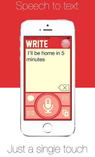 Write - Un discurso toque al texto dictado, de reconocimiento de voz con el correo electrónico sms mensaje directo y recordatorios. 1