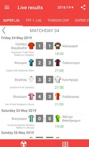 Live Scores for Super Lig 2019/2020 3