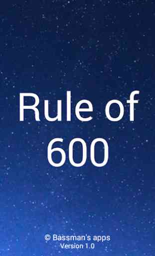 Rule of 600 1
