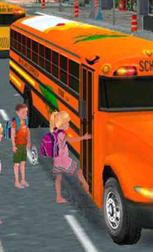 Autobús escolar que conduce 3D 1