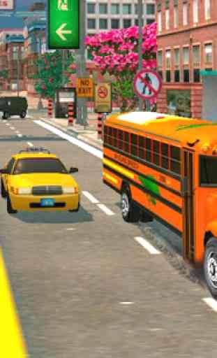 Autobús escolar que conduce 3D 2