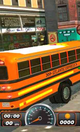 Autobús escolar que conduce 3D 3