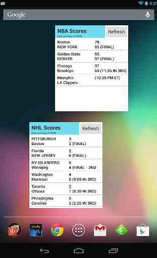 Sports Scores Widget 3